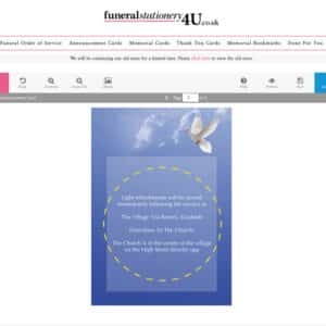 Funeral Stationery 4 U Easy Online Editing System - Add Your Own Text - Funeral Stationery 4U
