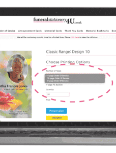Choose Your Funeral Order Of Service No. Of Pages - Funeral Stationery 4U